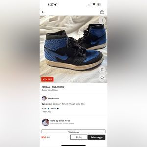 JORDAN 1 ‘ROYAL’ FLYKNIT SIZE 4.5y